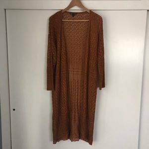 Plus Size 1X Crochet Duster Copper/Dusty Orange